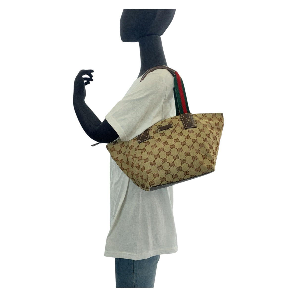Gucci GG , Sherry line Leather Canvas Brown Beige Shoulder Bag