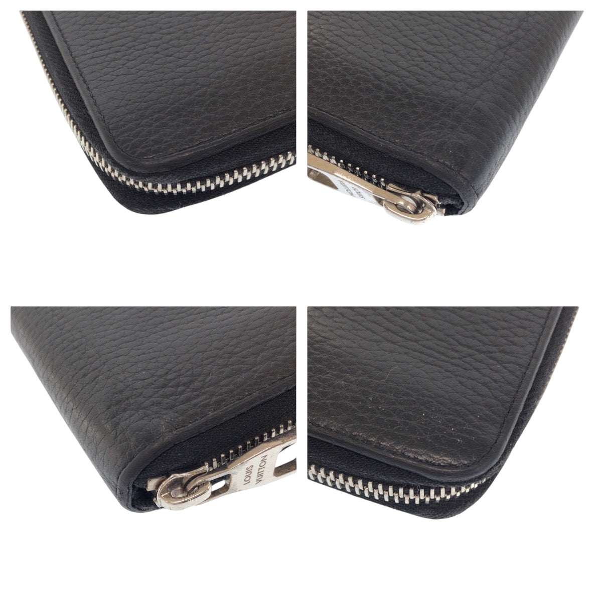 Louis Vuitton Long Purse M58412 SilverMetal Long Leather Black Wallet Case
