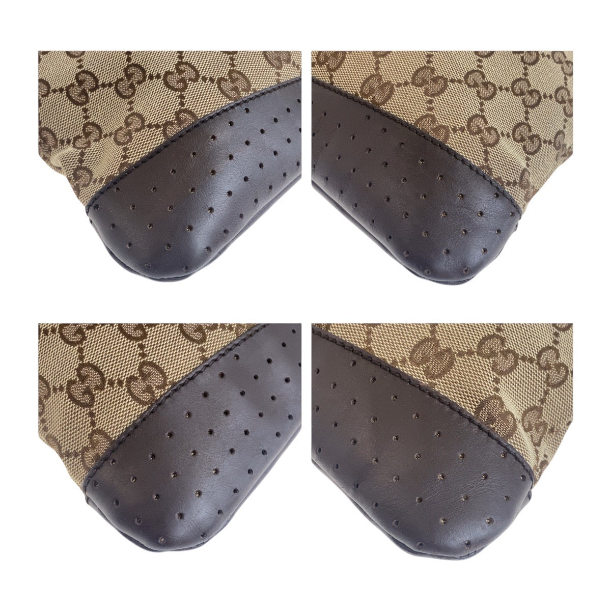 Gucci GG , SilverMetal Leather Canvas Brown Beige Crossbody Bag