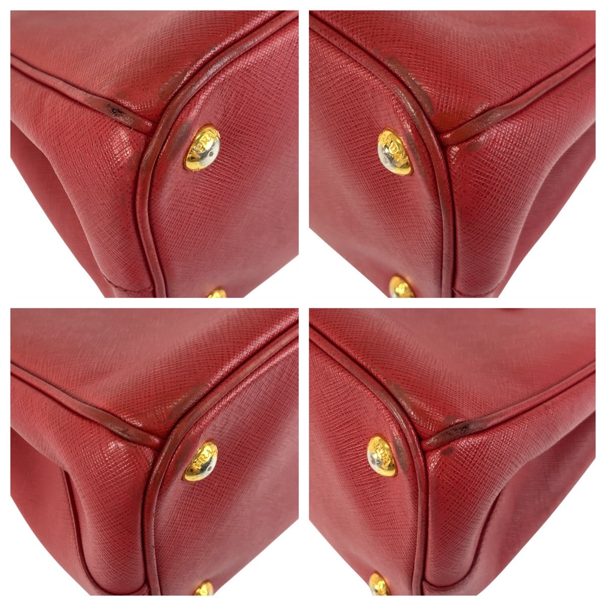 Metal Safiano Galleria Leather Red Travel Bag