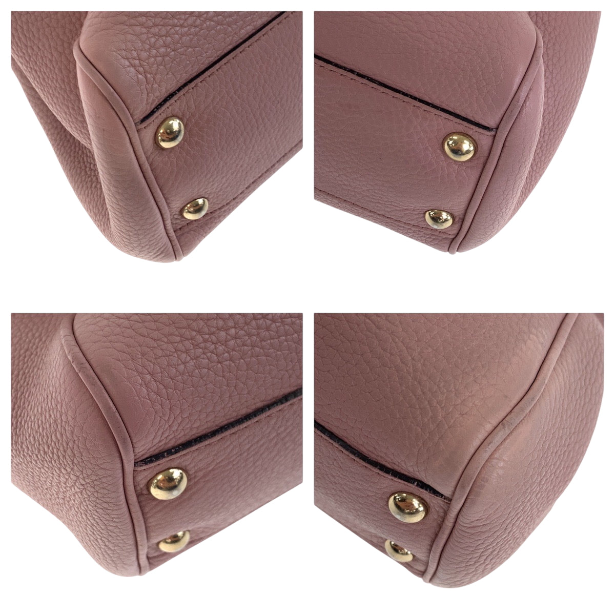Gucci SilverMetal Bamboo Leather Brown Pink Handbag