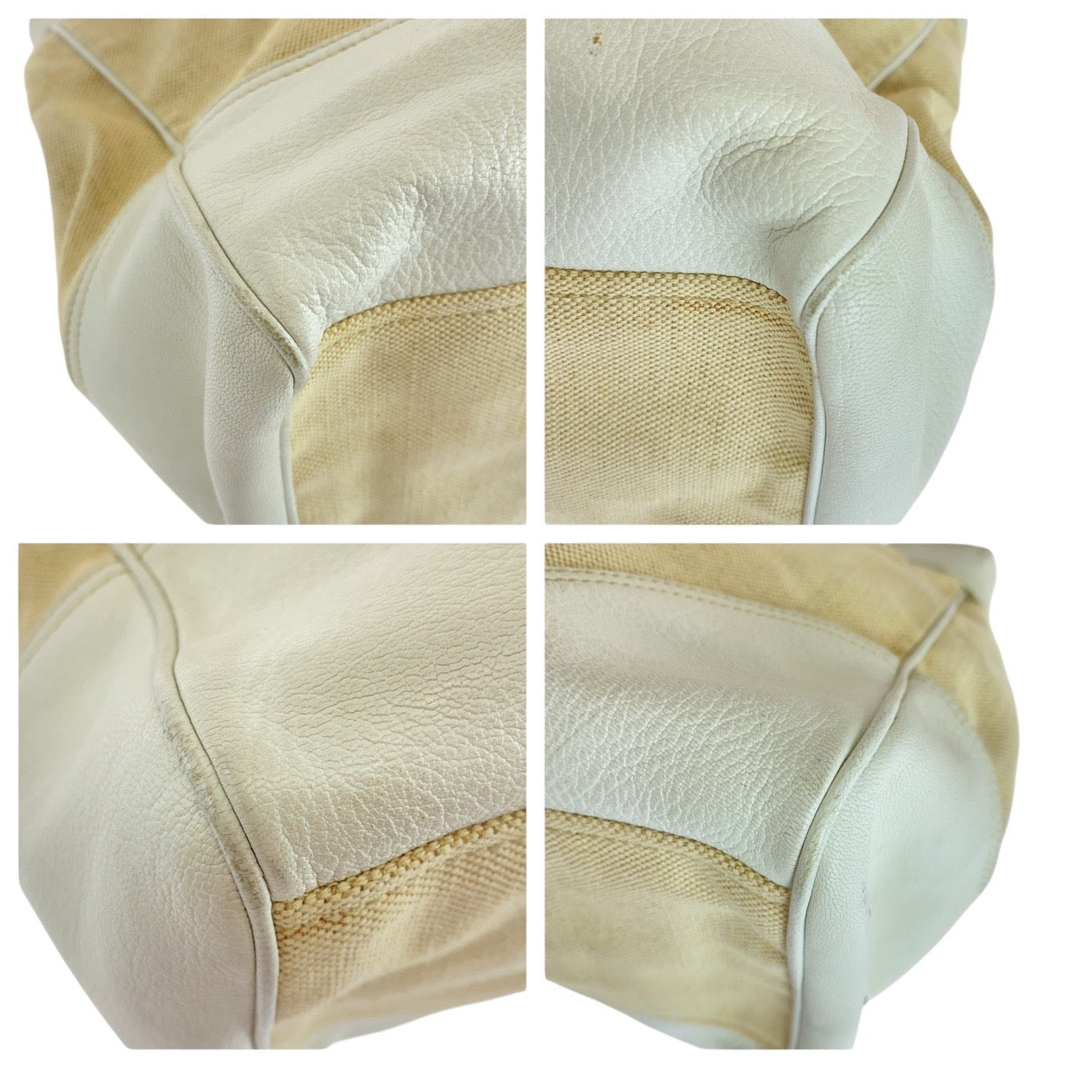 Tote Bag , Ivory Tote Bag Shoulder Leather Canvas Shoulder Bag