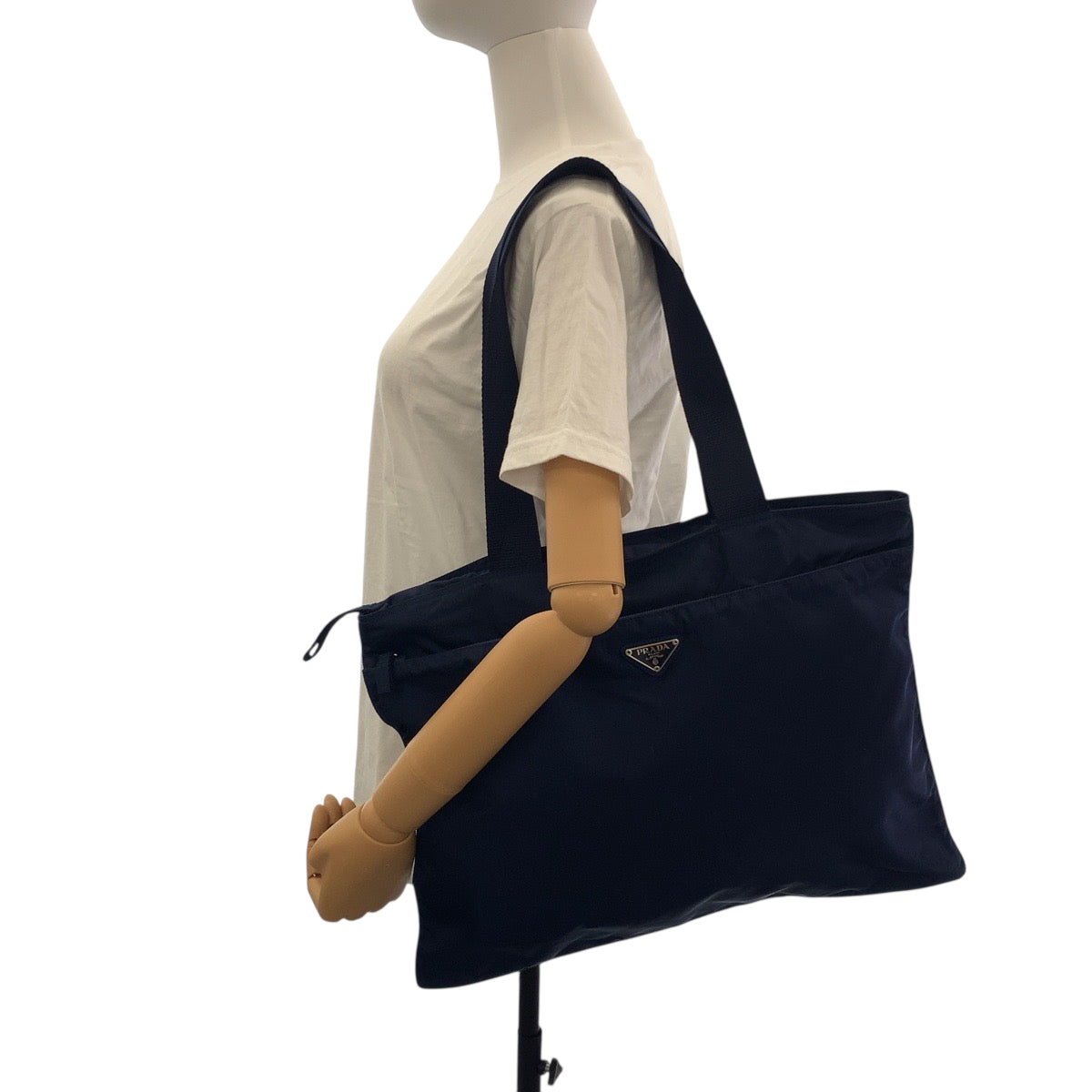 Tote Bag Navy Silvermetal Tote Bag Shoulder Nylon Shoulder Bag Logo Women