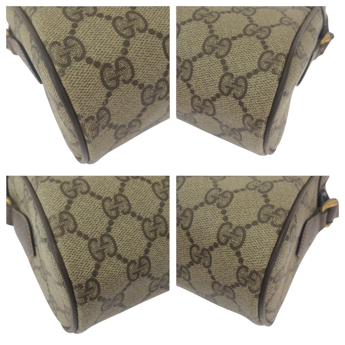 Gucci 72 001 GG Supreme , Leather Canvas Brown Beige Crossbody Bag