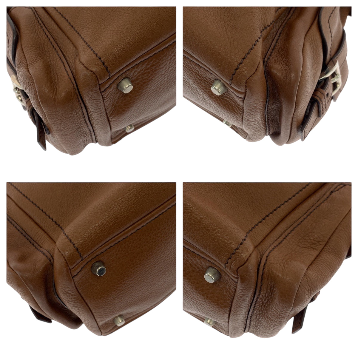 Tote Bag Metal Tote Bag Shoulder Bag Leather Brown