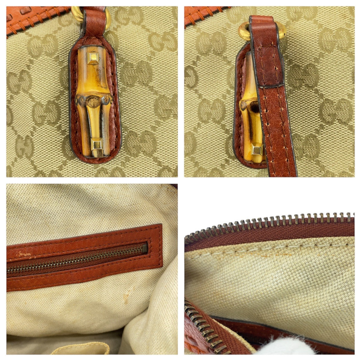 Gucci Bamboo 2Way Bag Canvas Travel Bag Bag 3