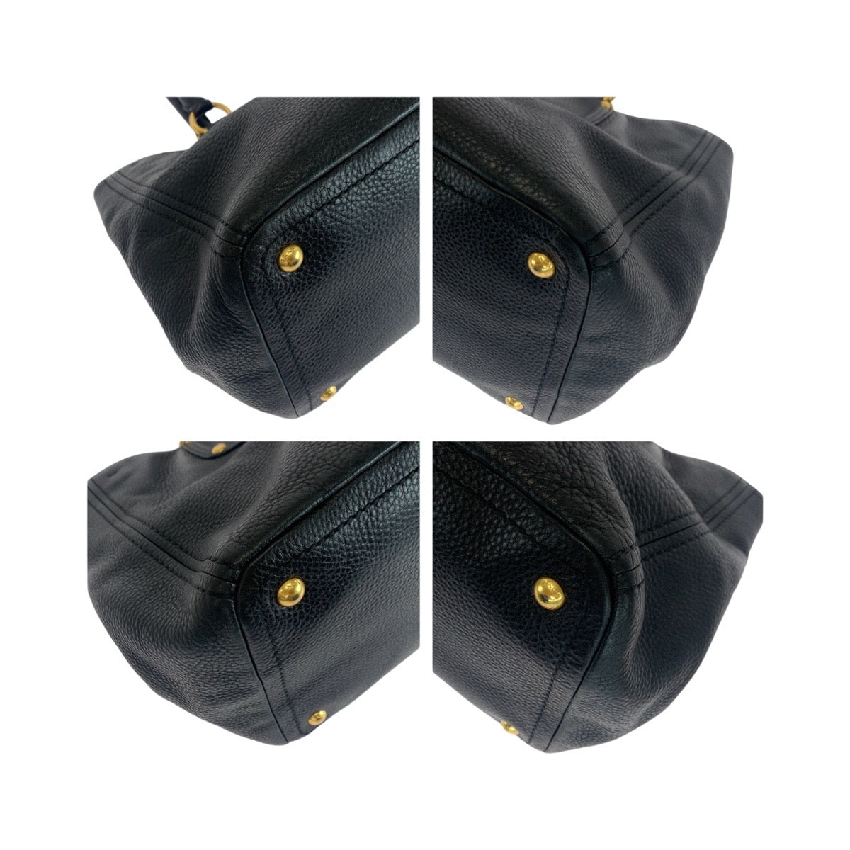 Tote Bag Metal Vitterodino Leather Black