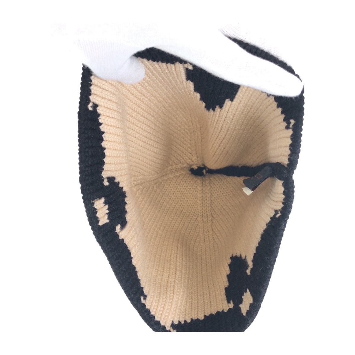 Louis Vuitton Knit M70840 Bonnet morning rum Wool Black Beige Apparel