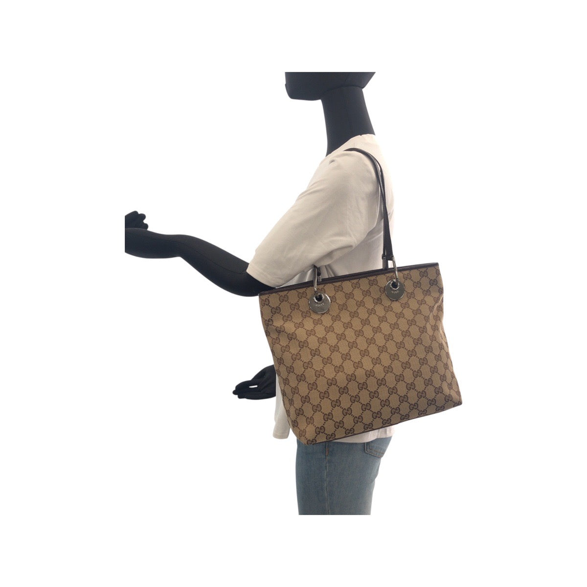 Gucci GG Canvas Beige Tote Bag 2