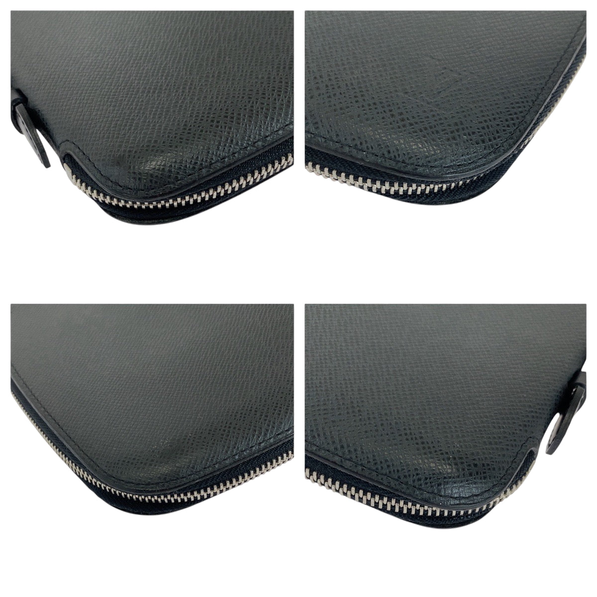 Louis Vuitton Long Purse M30652 Taiga SilverMetal Black Wallet Case