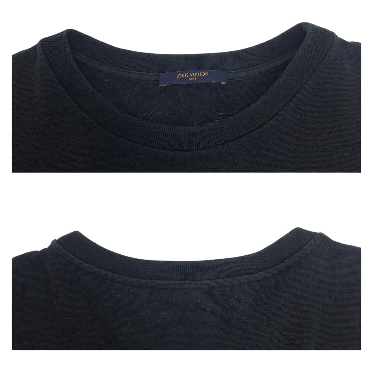 Louis Vuitton Short sleeve T-shirt jacquard XXL Monogram Cotton Black Silver Apparel