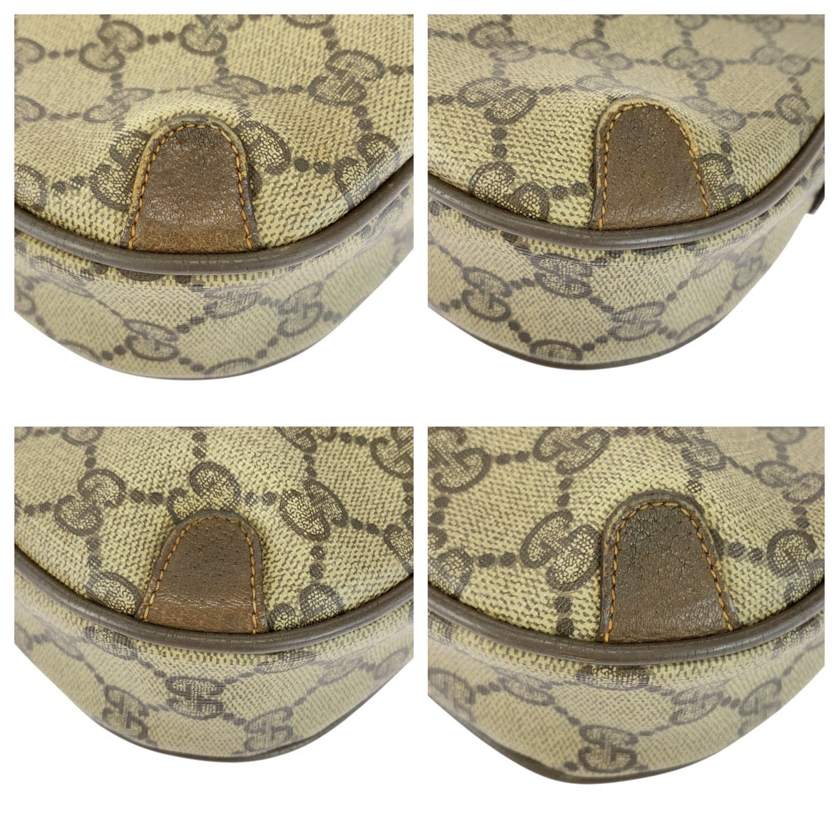 Gucci 89 02 066 GG Supreme Canvas Brown Beige Shoulder Bag