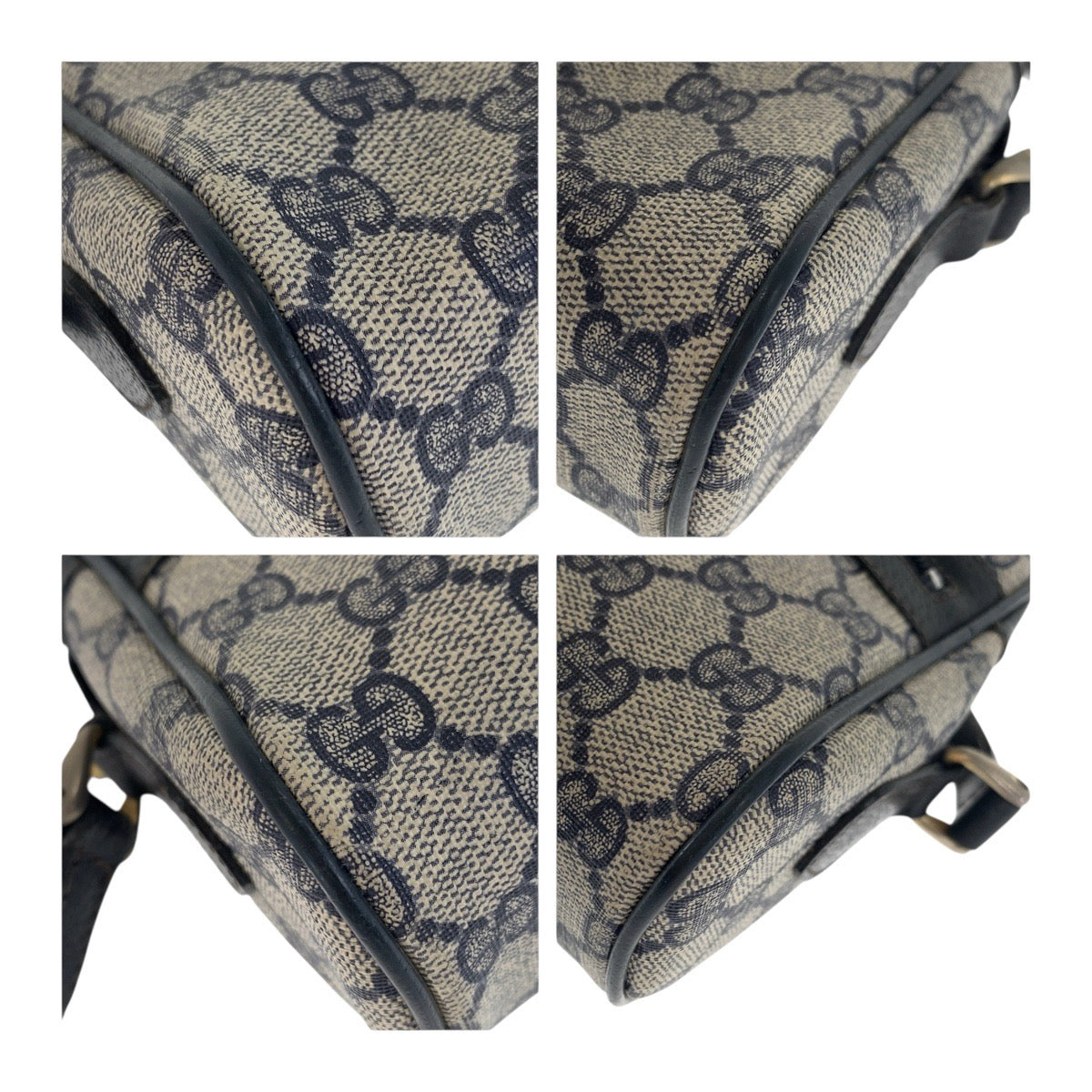 Gucci 68 001 PVC Metal Sherry Gold Navy Shoulder Bag