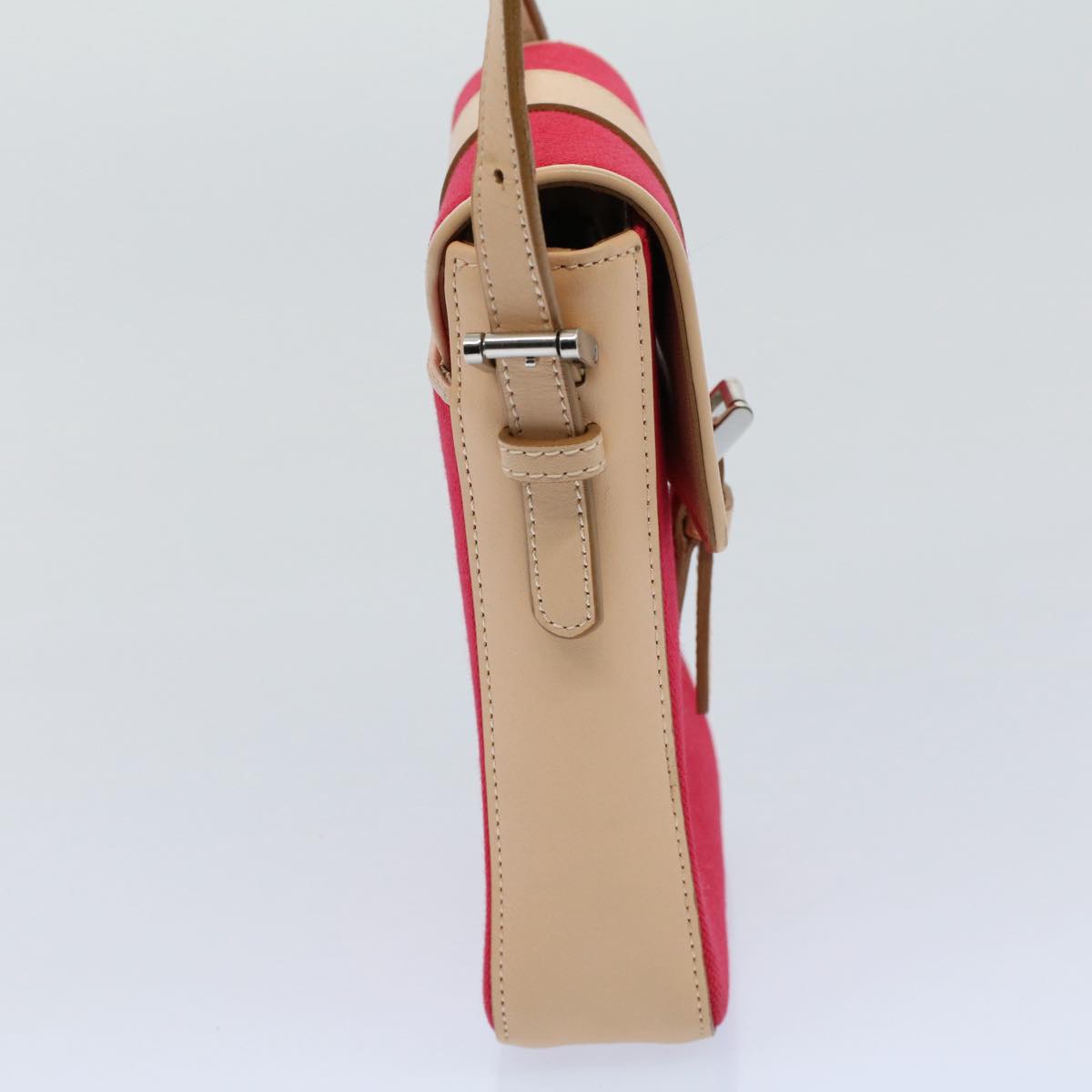 Burberry Luxury Shoulder Bag Auth Leather Canvas Beige