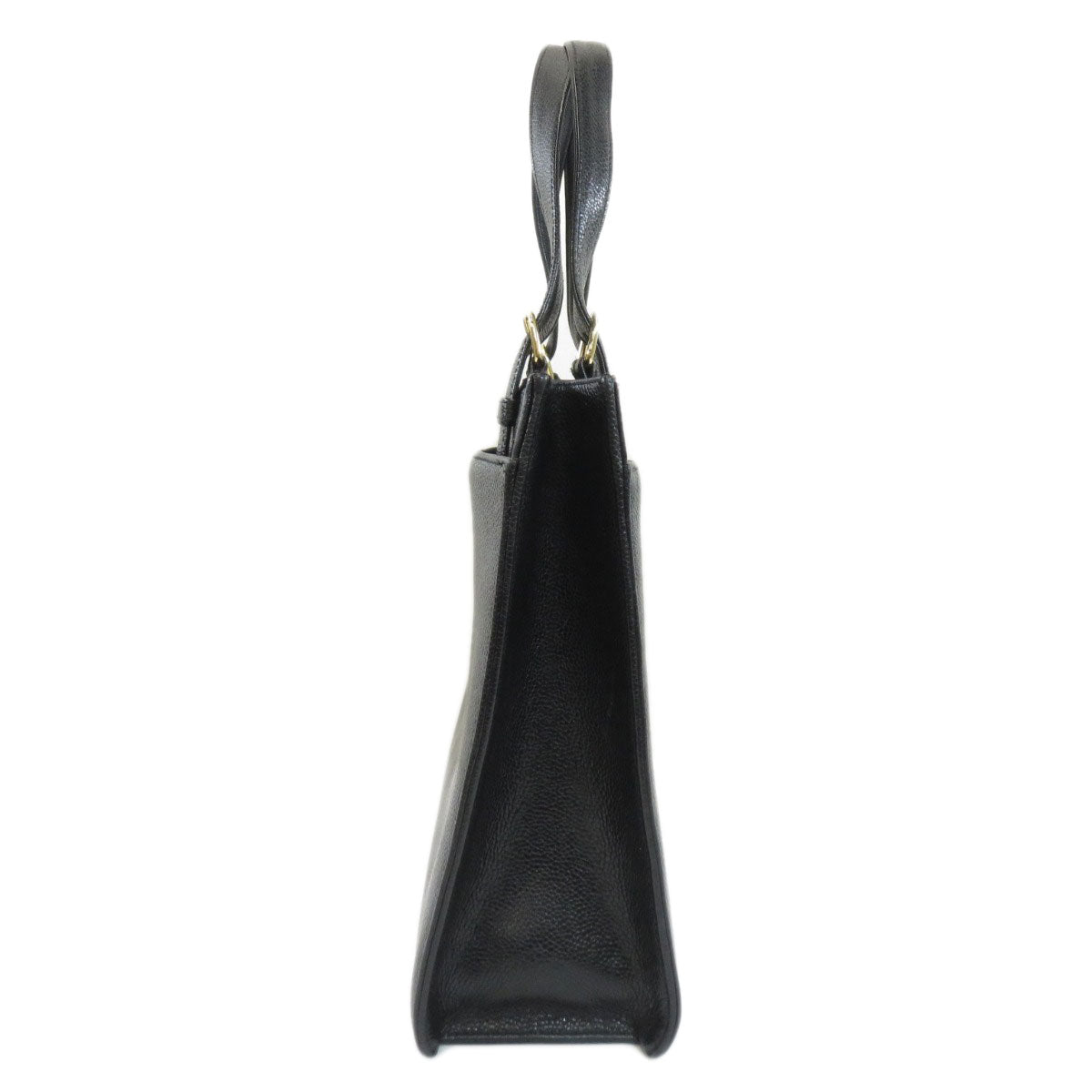Chanel Coco Mark Hardware Handbag Caviar Skin Black Gold