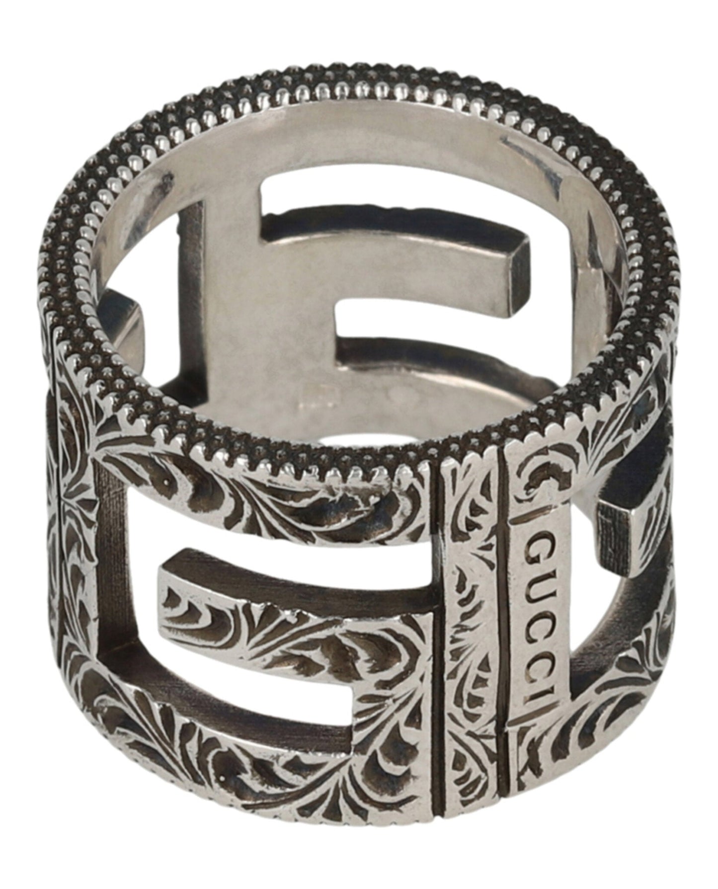 Gucci Womens Cubed G Motif Logo Ring