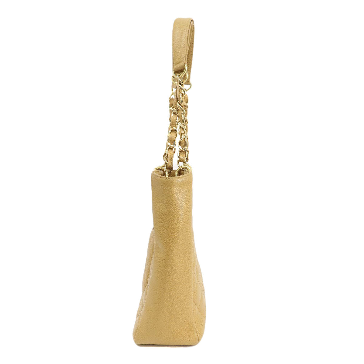 Chanel Grained Calfskin Skin Matelasse Gold Beige Tote Bag