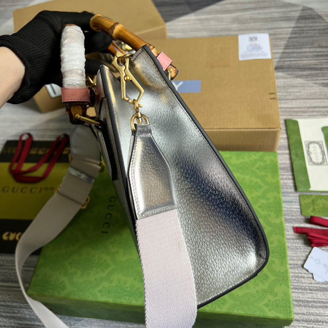 gg Diana , ’s 11in Silver Small Tote Bag