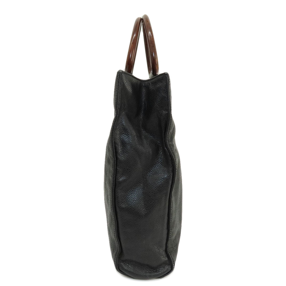 Chanel Grained Calfskin Skin COCO Mark Black Tote Bag