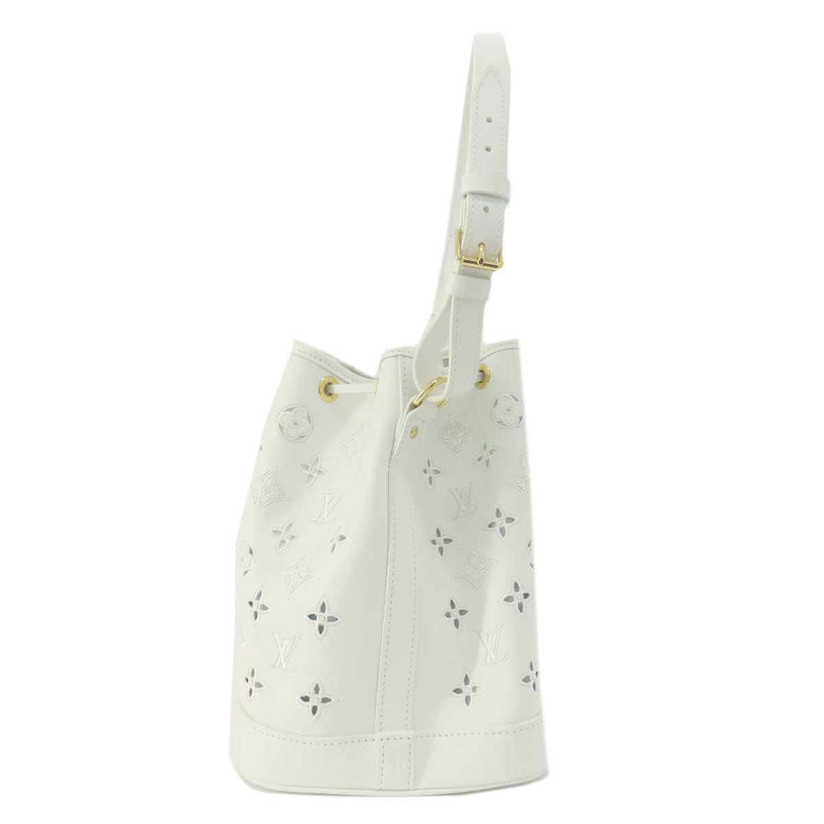 Louis Vuitton M20740 Noe PM Broderie Angler Leather White Shoulder Bag