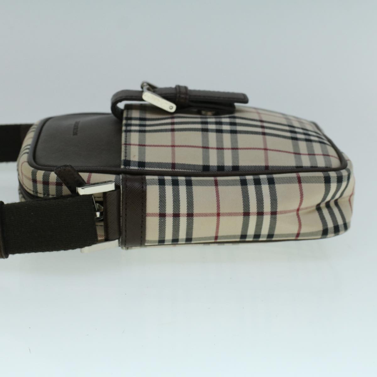 Burberry Luxury Nova Check Shoulder Bag Auth Canvas Brown Beige Brown Auth 56460