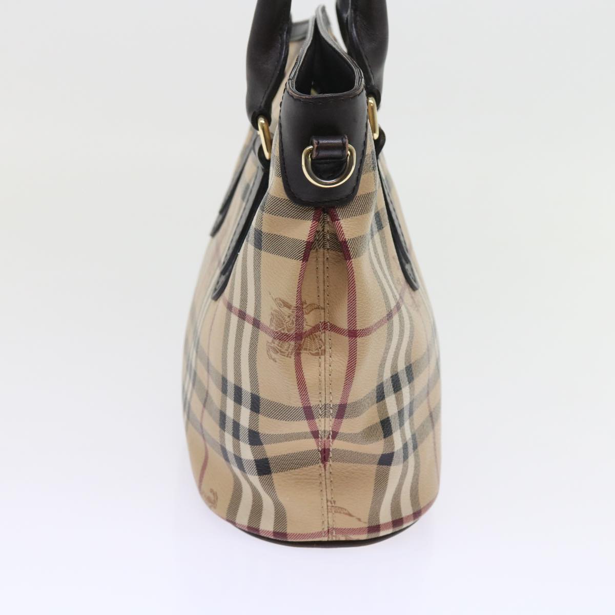 Burberry Luxury Nova Check Shoulder Bag Pvc 2Way Auth Leather Black Beige