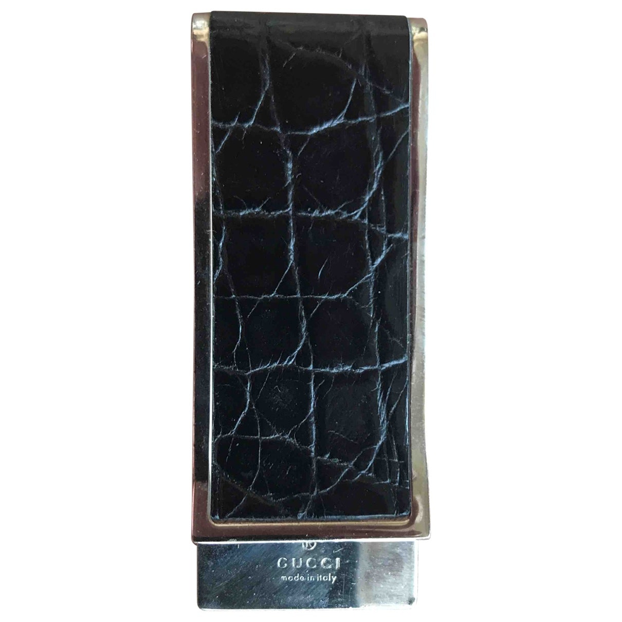 Gucci black crocodile case