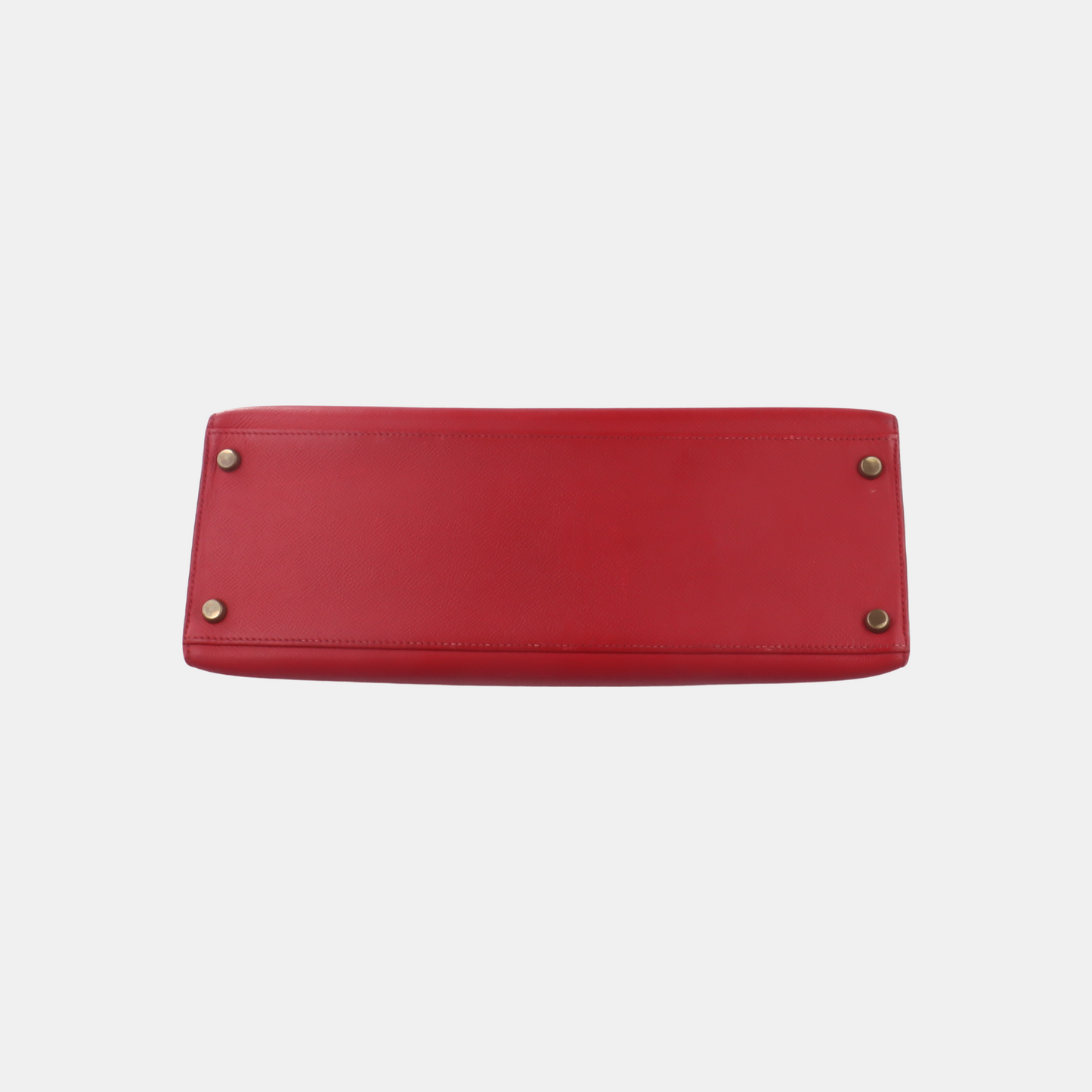 Hermes Kelly Sellier Epsom Hw Circle S Stamp Leather Red Travel Bag