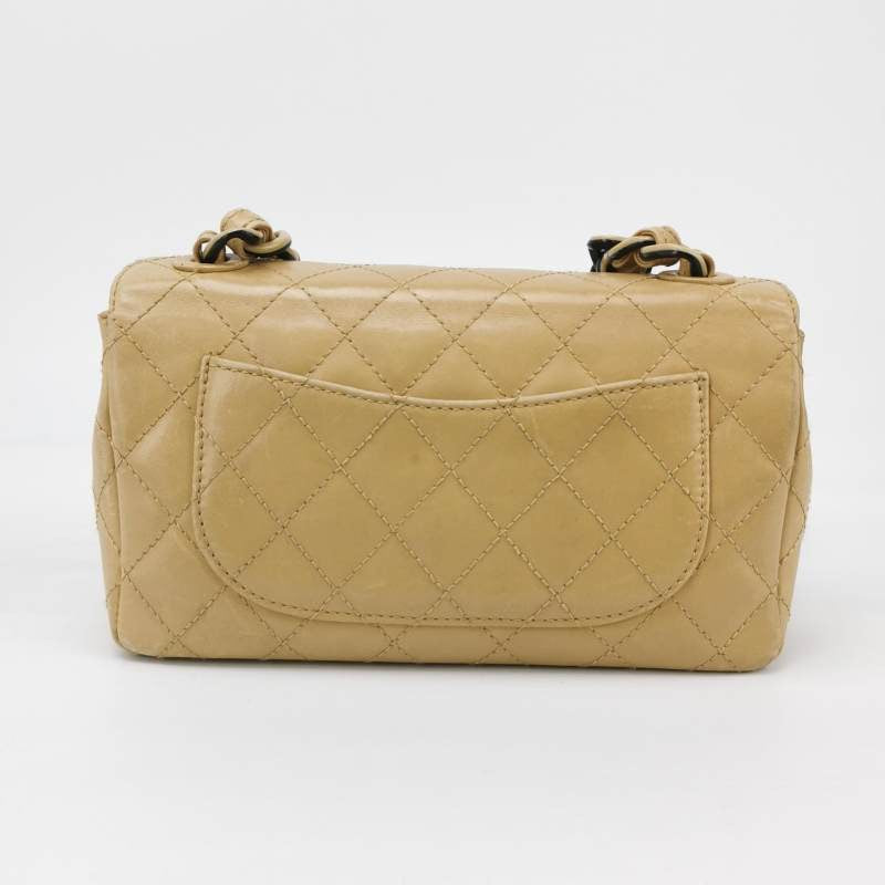 Chanel Classic Flap Calfskin Bi-color Acrylic Beige Small Crossbody Bag