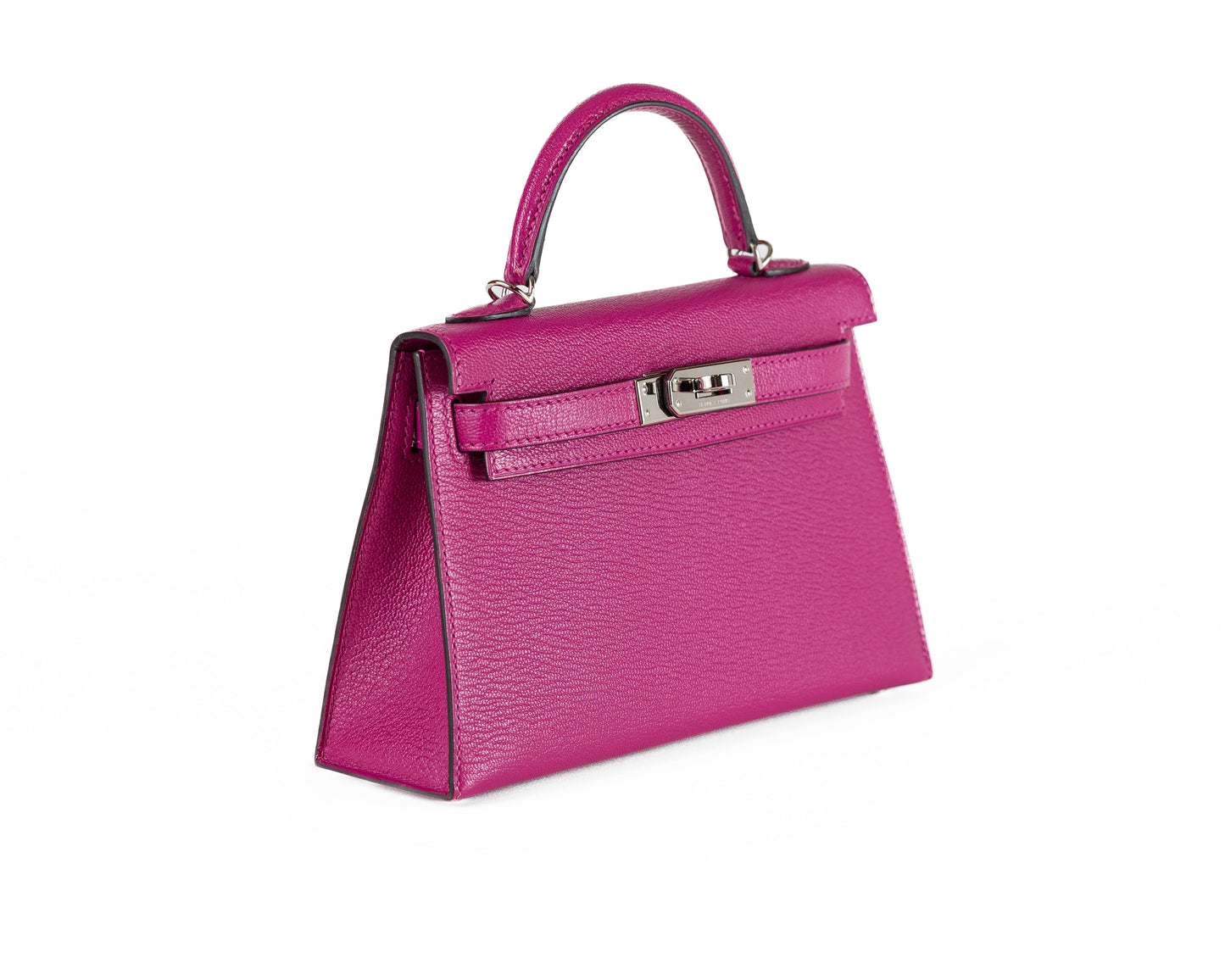 Hermes Luxury Cm Rose Pourpre Chevre Kelly W Mini Travel Bag