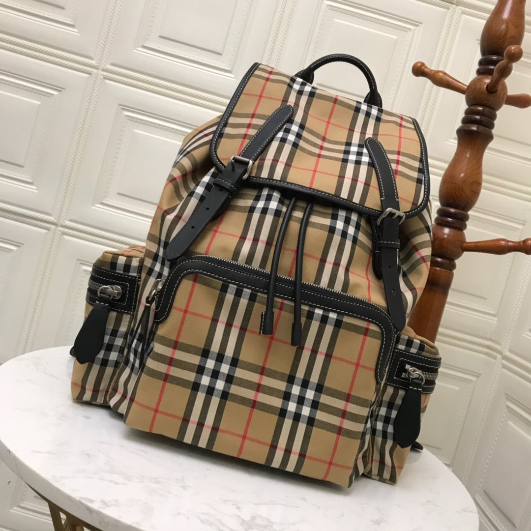 Top Quality Metop Qualityum Rucksack In Check Canvas Travel Bag