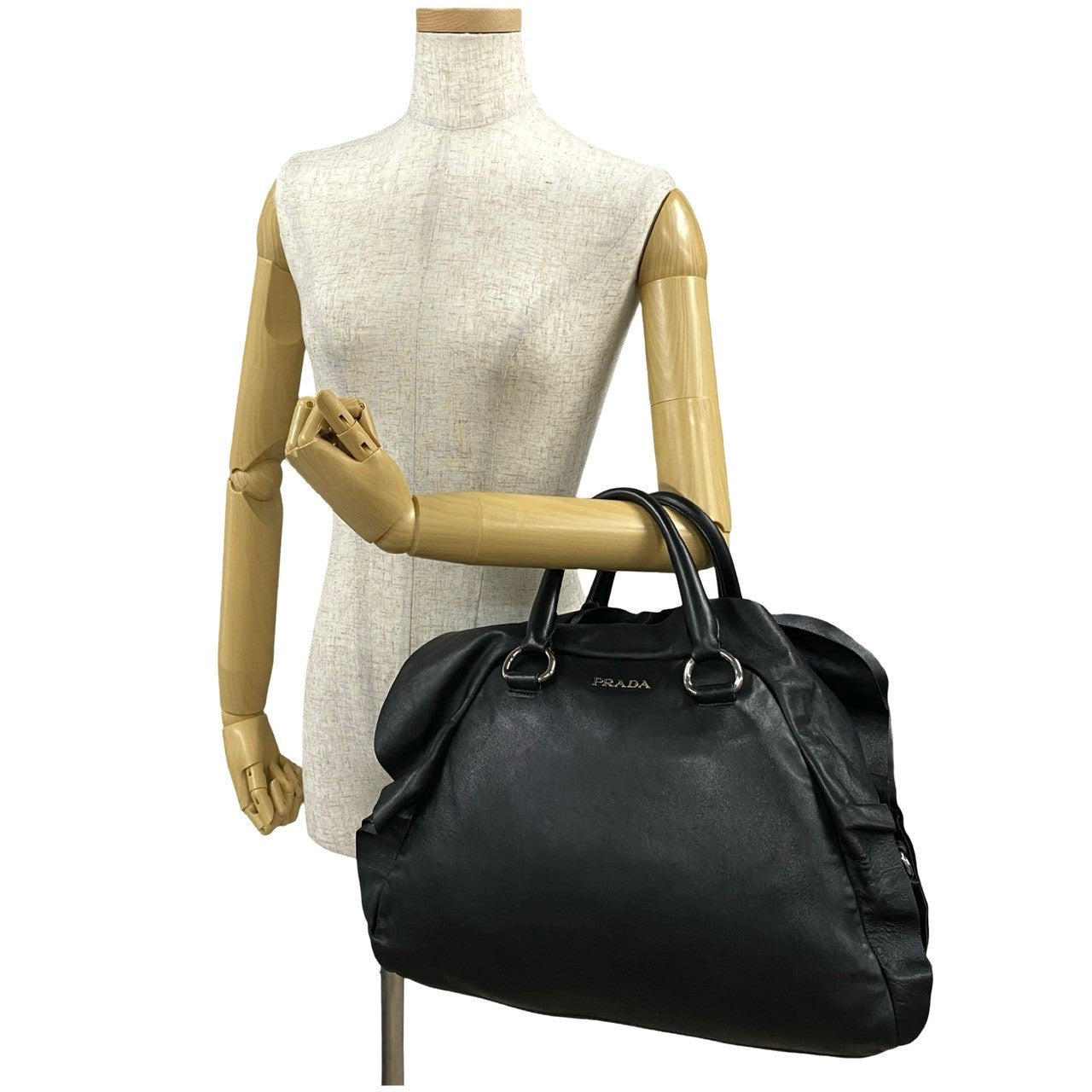 Prada 2Way Bag Leather Travel Bag