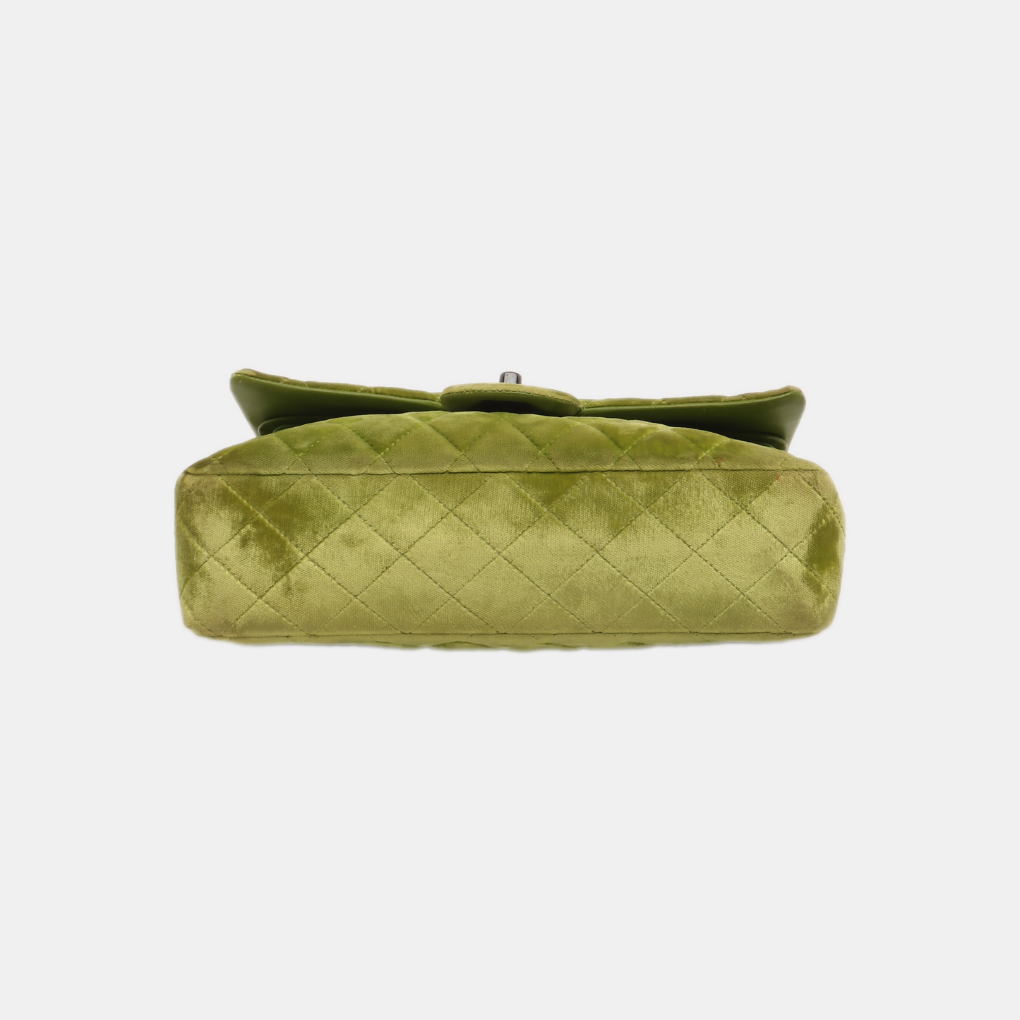 Chanel Classic Flap Velvet Hardware Black Green Handbag Black Hardware