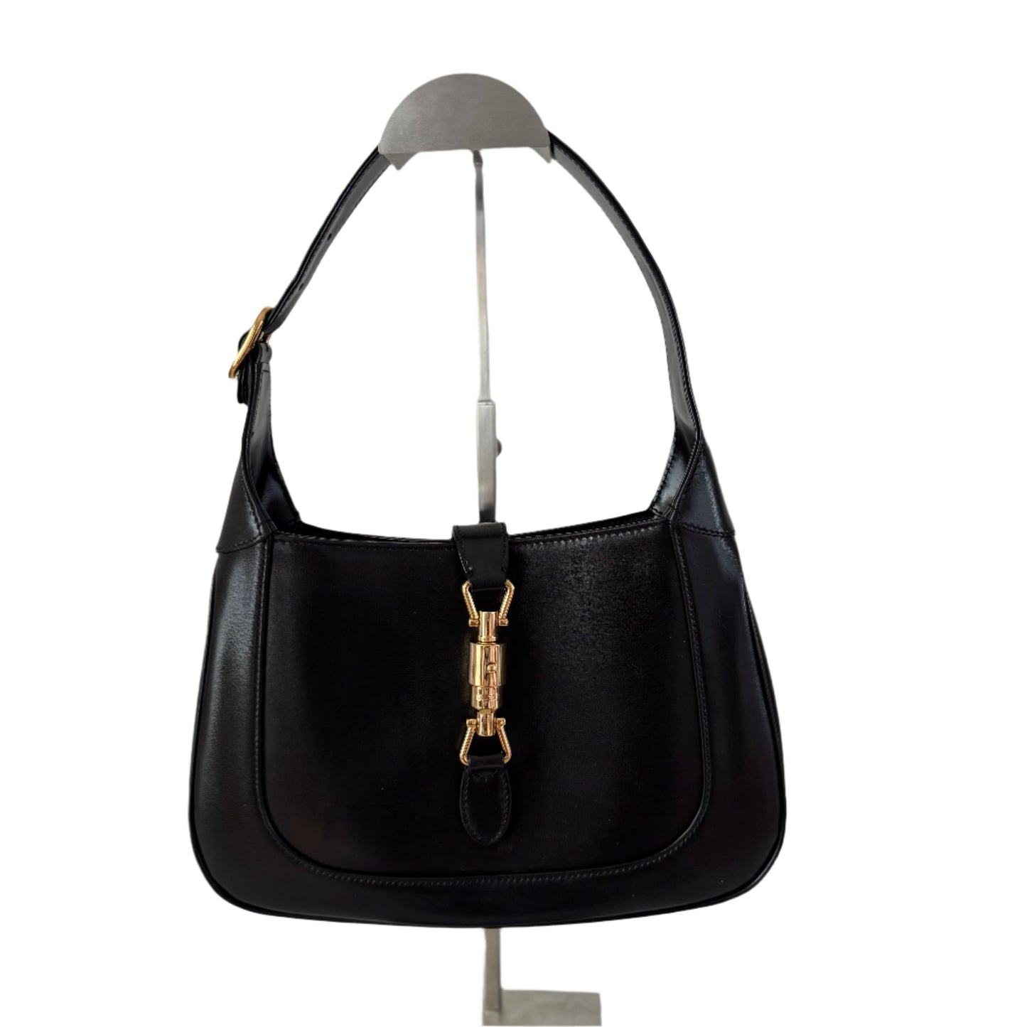 Gucci Jackie Long Strap Leather Black Small Travel Bag
