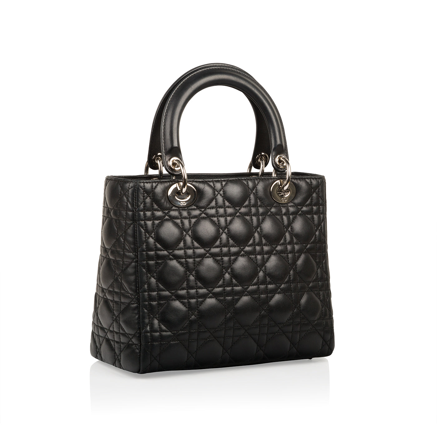 Dior Christian Lady Tote Bag Medium Dior Medium Black