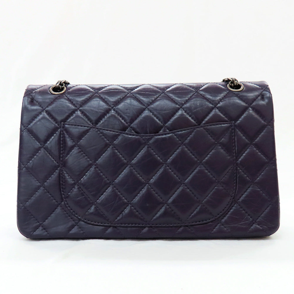 Chanel 2.55 Matrasse Double Chain W Chain Double Flap W Flip Shoulder Bag Pearl Antique Silver 18th St Leather
