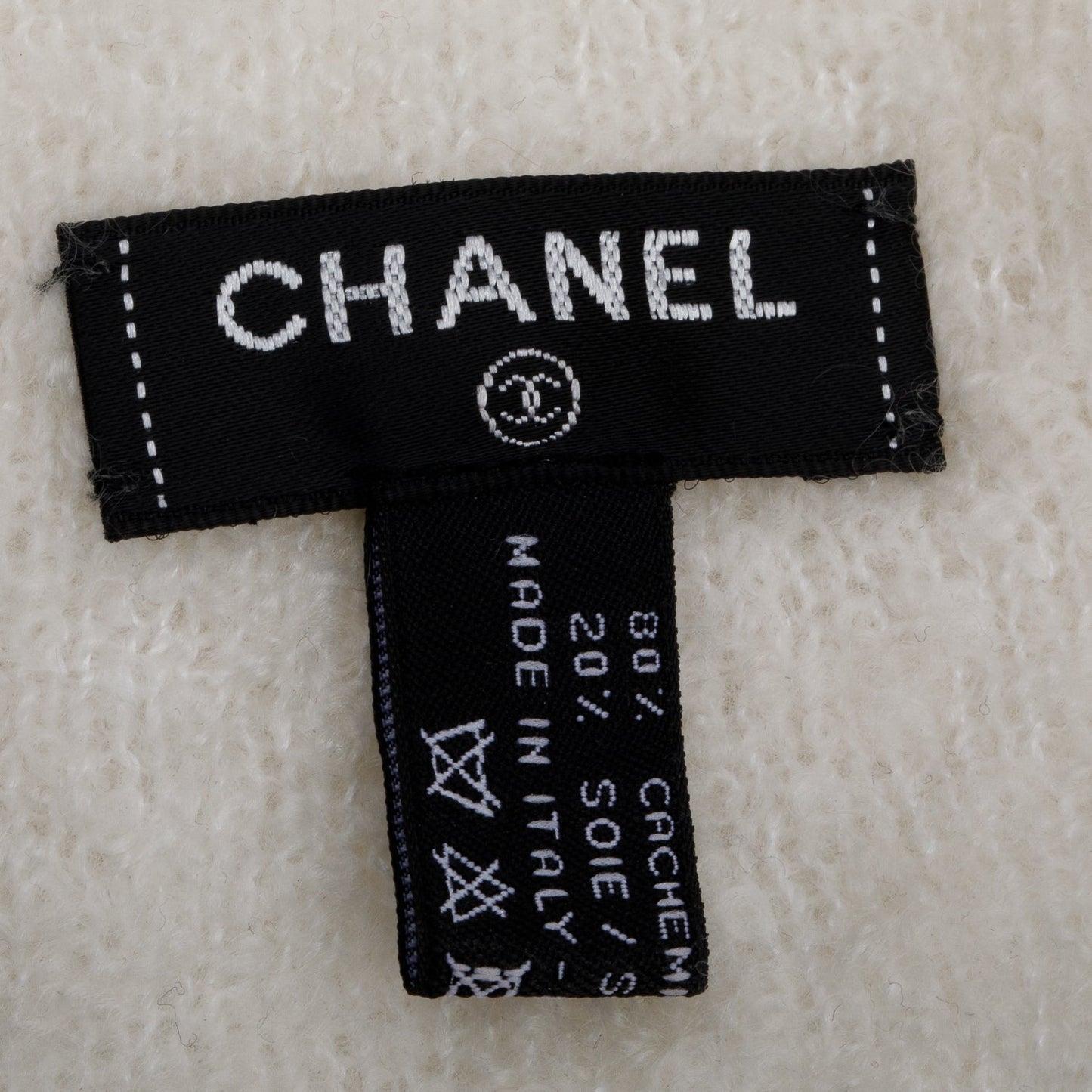Chanel Cashmere CC Logo Beanie White Hat
