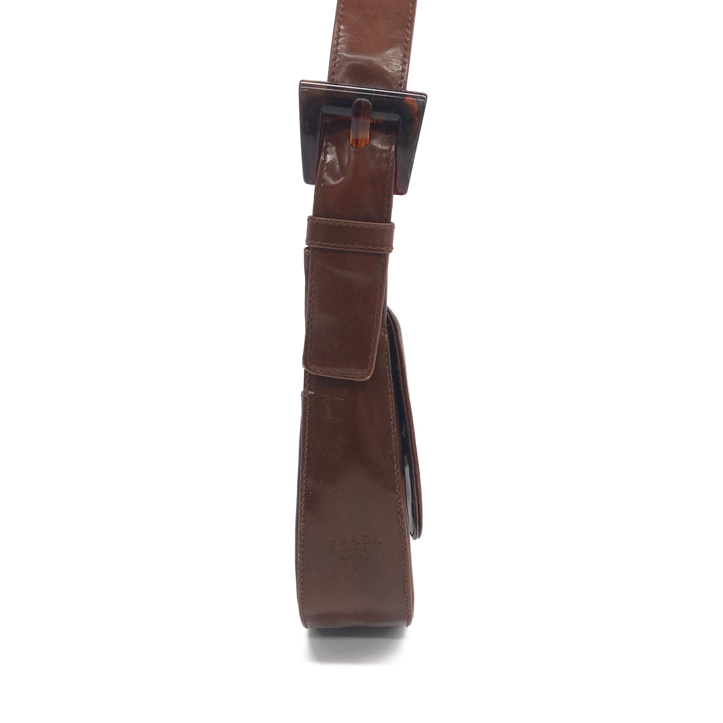 Prada Giraffe Stampa Shoulder Bag Leather Patent