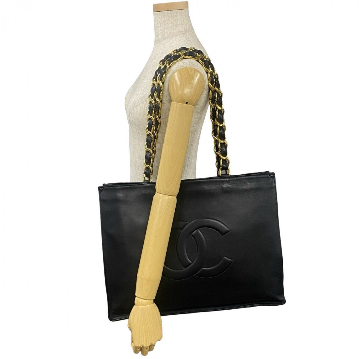Chanel lambskin Big Coco Black Tote Bag