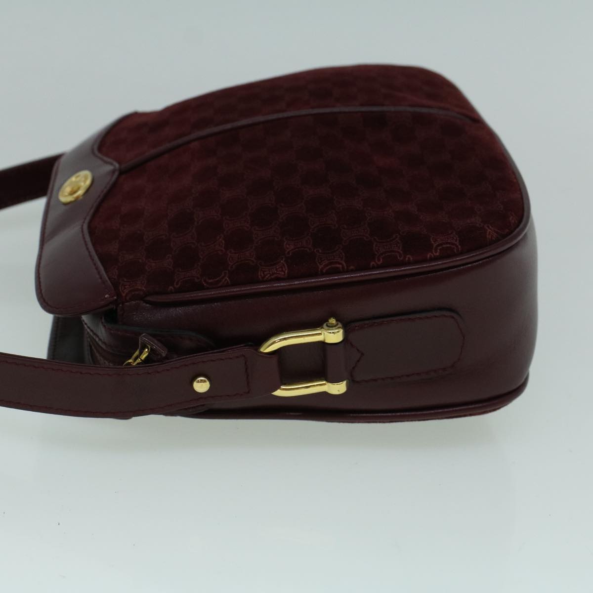 Luxury Macadam Shoulder Bag Bordeaux Canvas Suede
