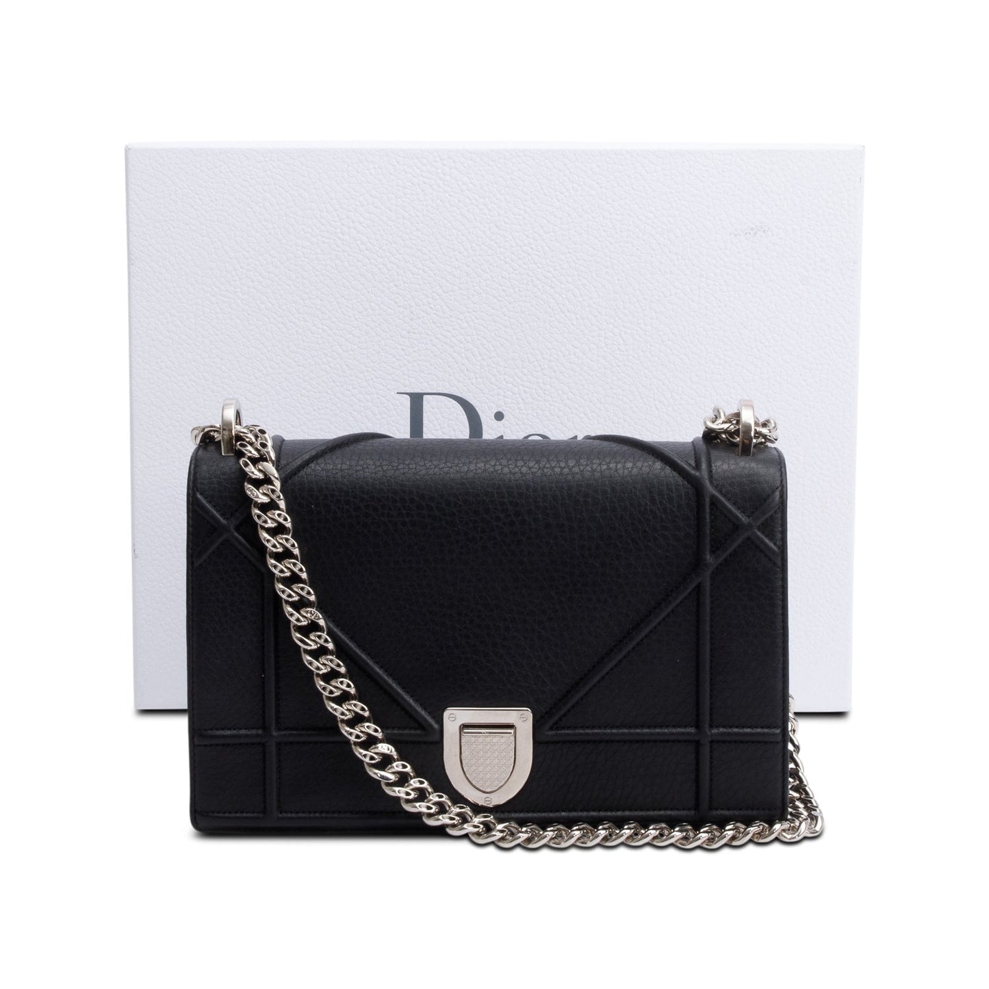 Dior Christian Calfskin ama Flap Bag Leather Black Travel Bag