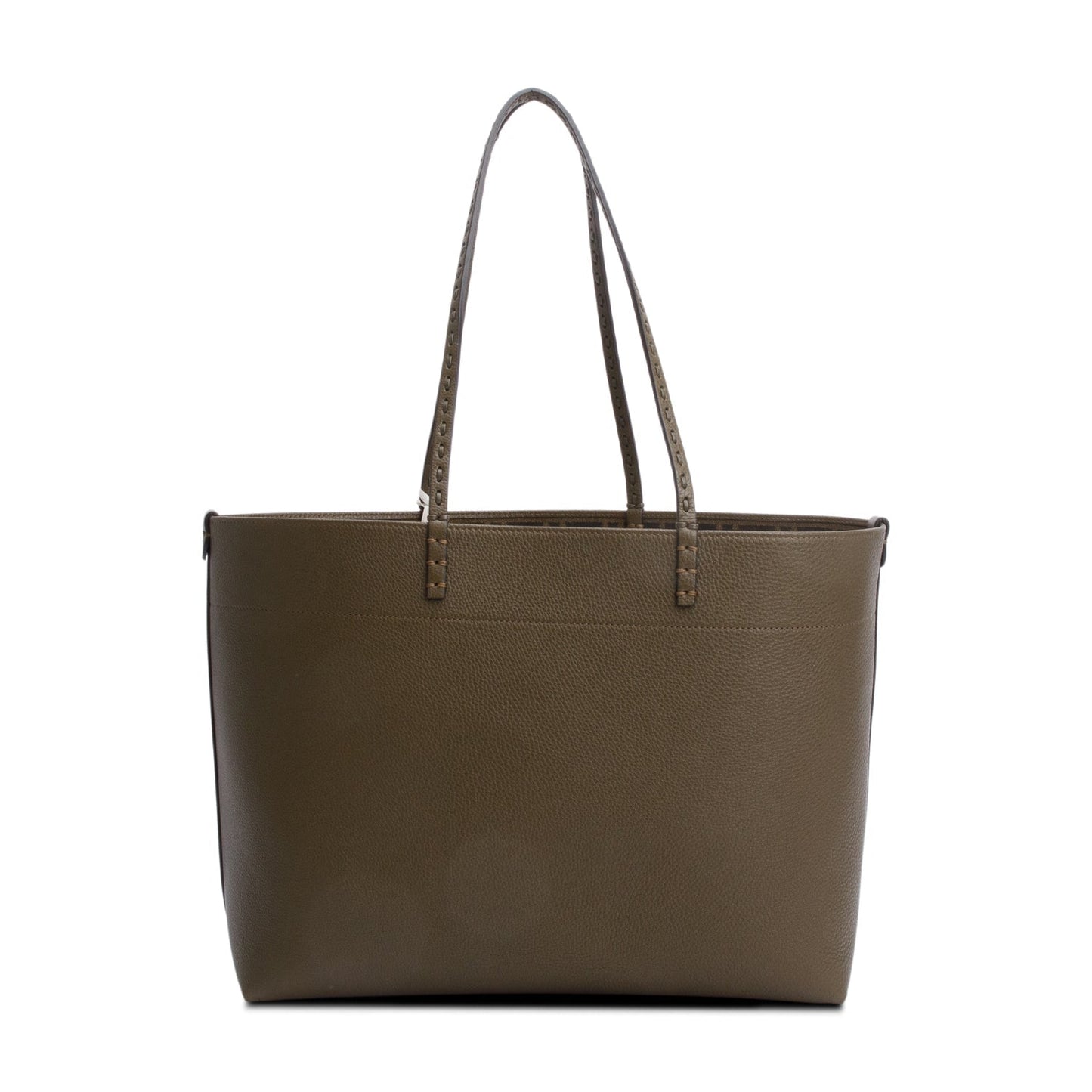 Fendi Grey Selleria Roll Tote Leather Medium Tote Bag