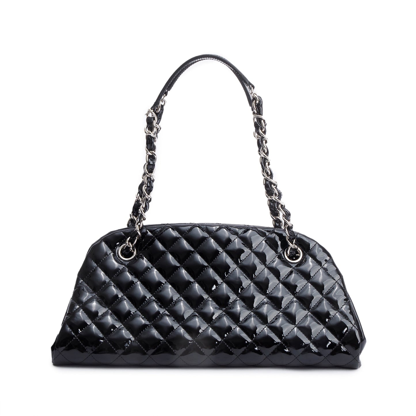 Chanel Quilted Just Mademoiselle Bowler Leather Black Travel Bag