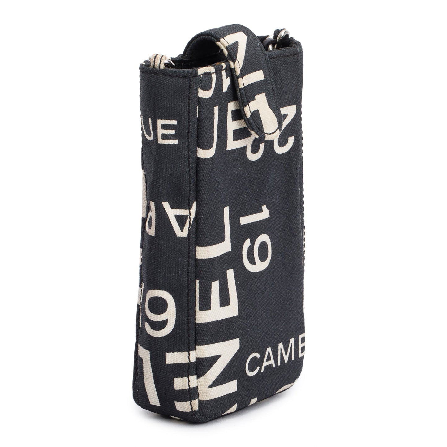 Chanel Rue 31 Cambon Phone Holder Canvas Black Travel Bag