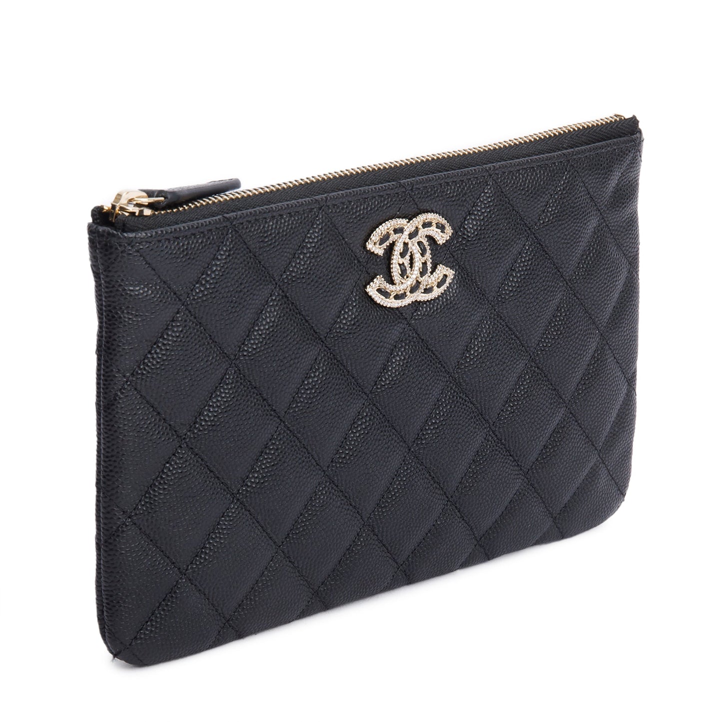 Chanel Quilted Caviar O Leather Black Travel Bag 5