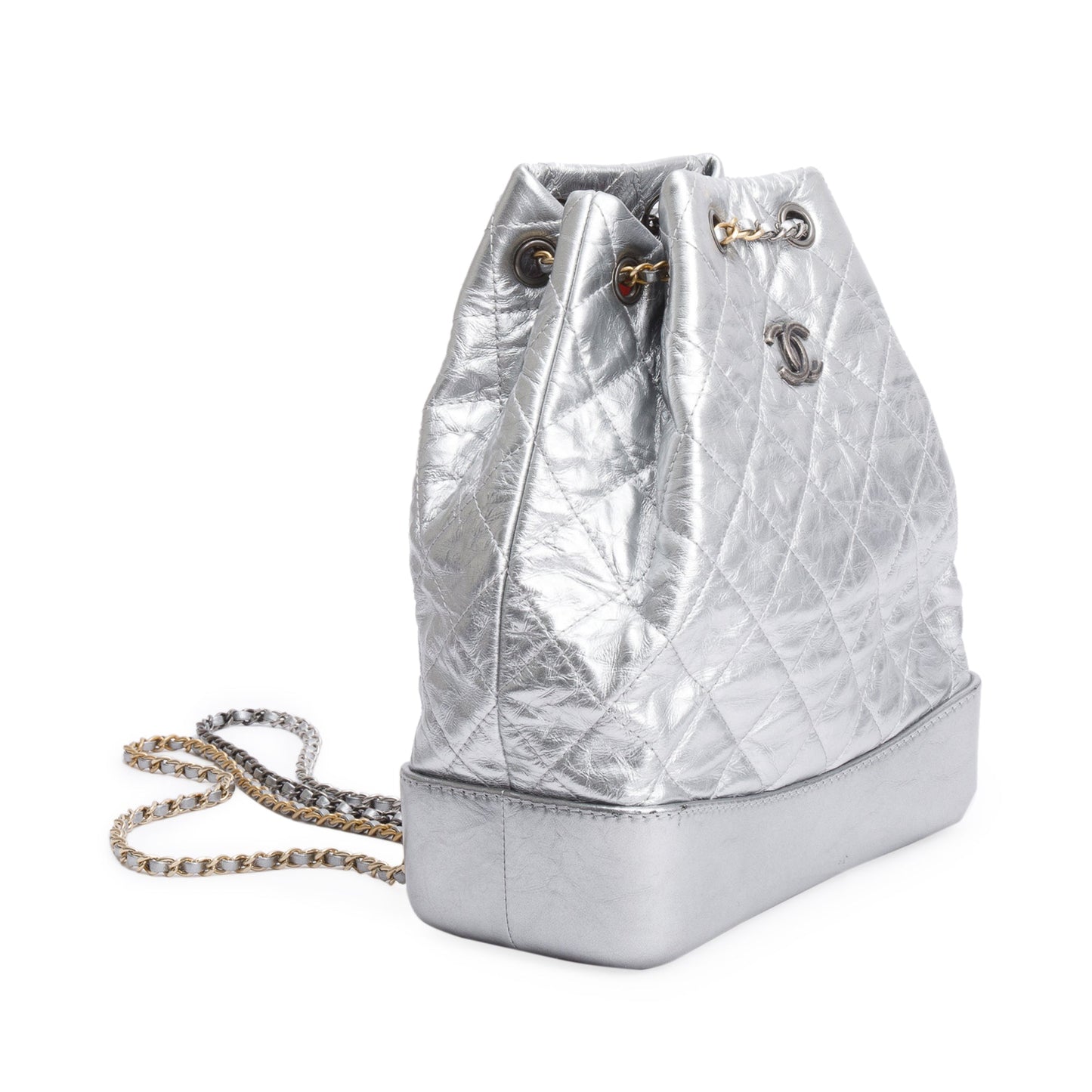 Louis Vuitton Chanel all Gabrielle Backpack Leather Calfskin Silver Travel Bag Gabrielle Backpack