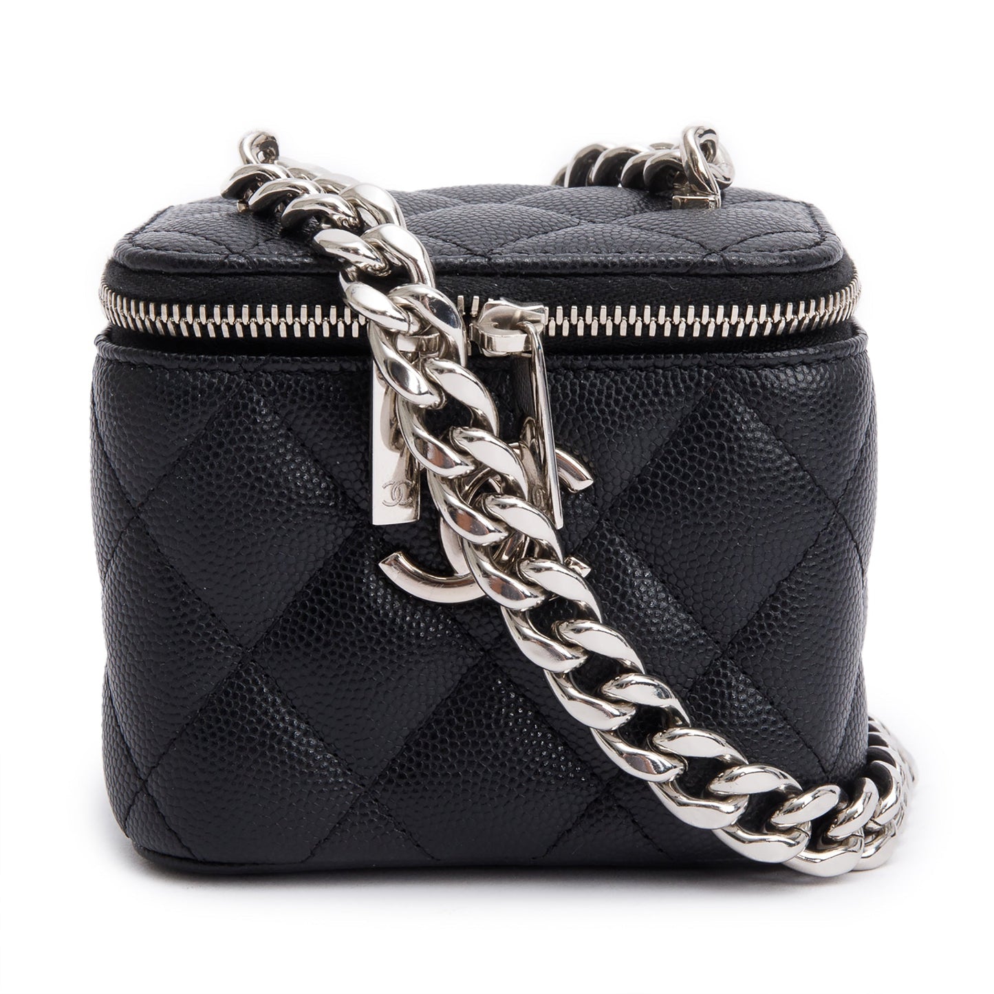 Chanel Caviar Micro Coco Vanity Leather Black Travel Bag