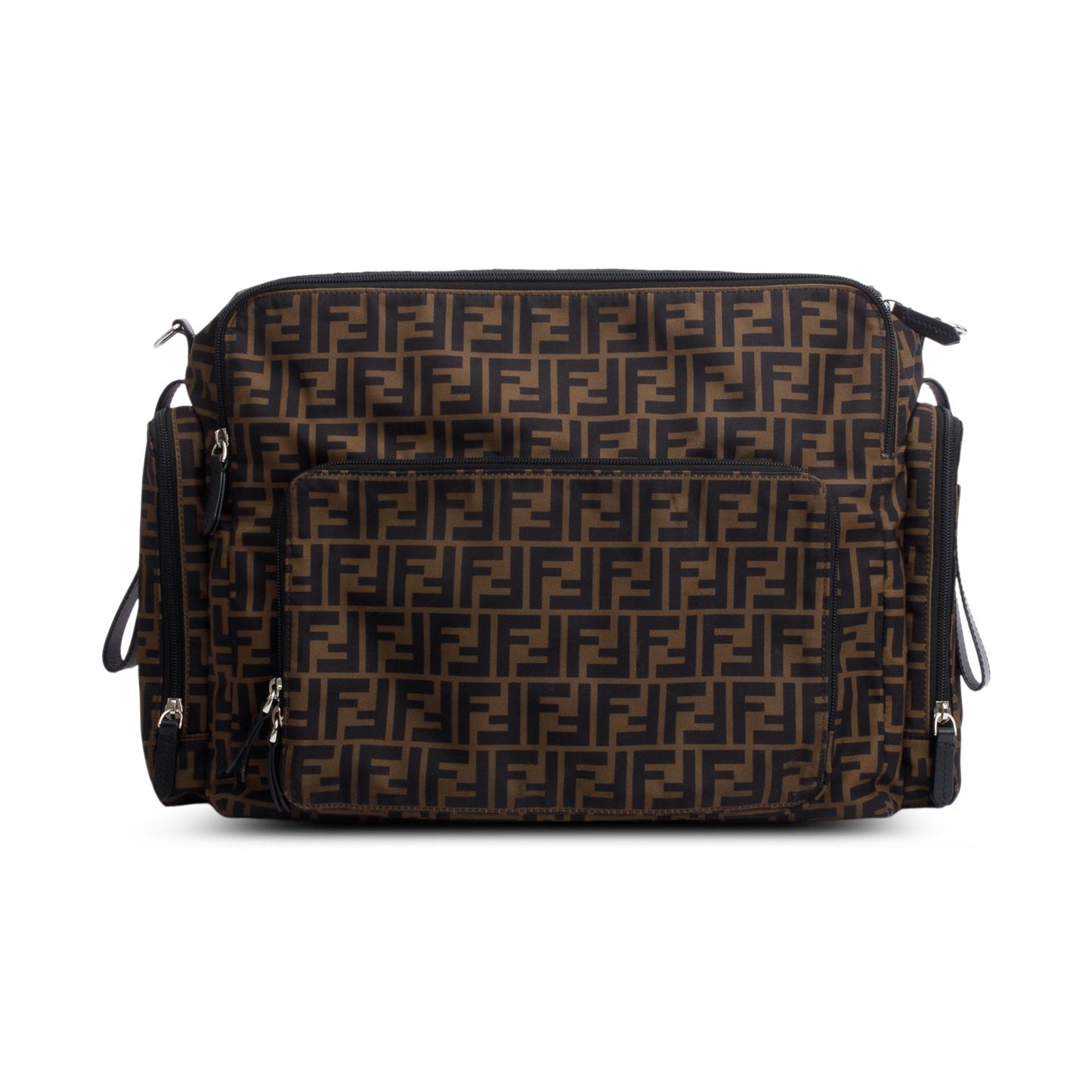 Fendi Ff Zucca Changing Diaper Bag Nylon Brown Travel Bag