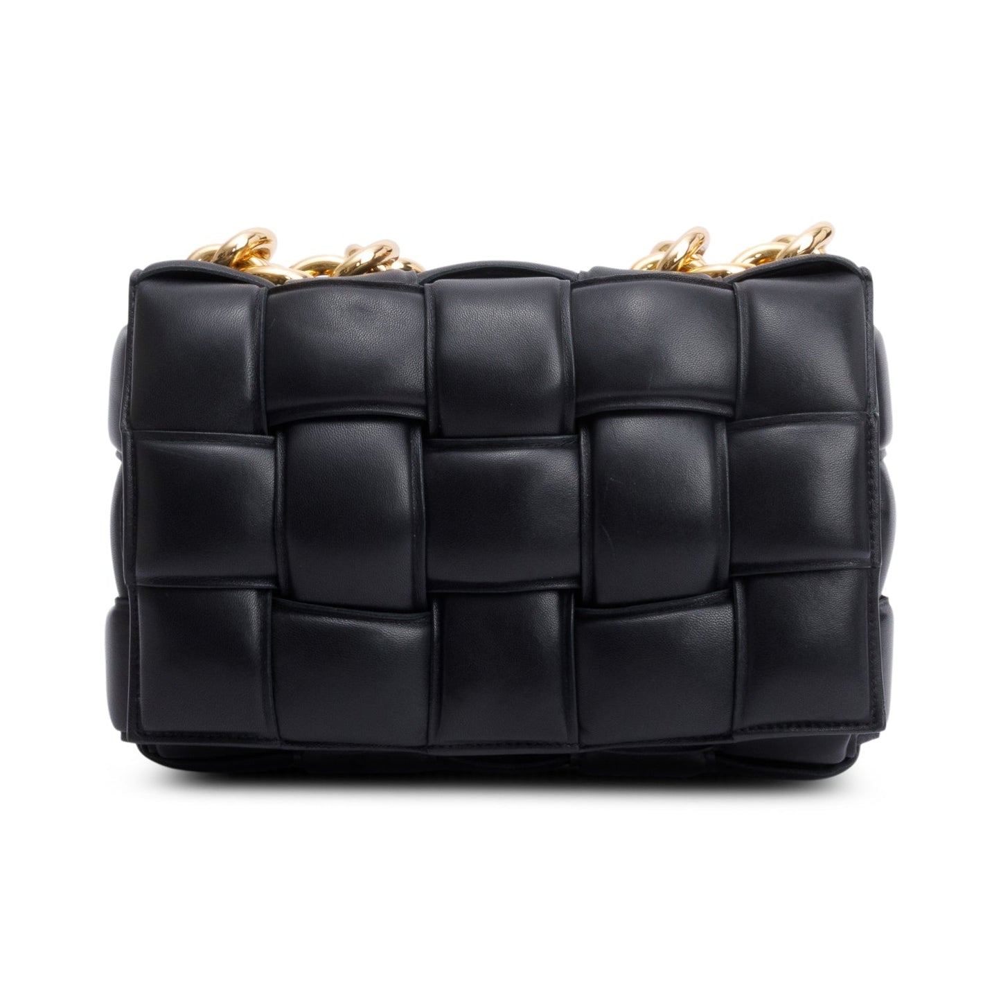 Bottega Veneta Intreccio Nappa Padded Maxi Cassette Bag Leather Black Travel Bag