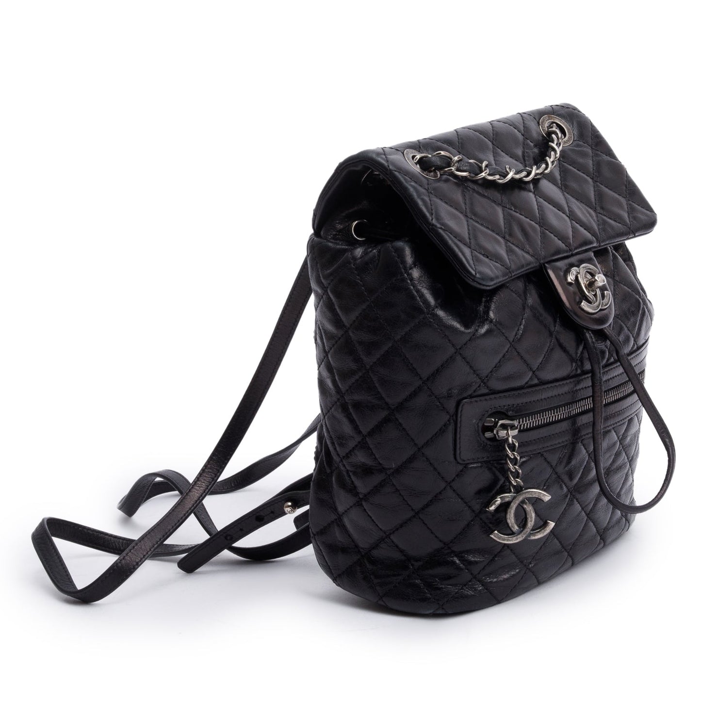 Chanel Quilted Salzburg Mountain Backpack Leather Calfskin Black Travel Bag